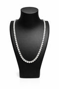 20" Iced Tennis Chain Necklace – Diamond Simulant Stones – White Gold Tone