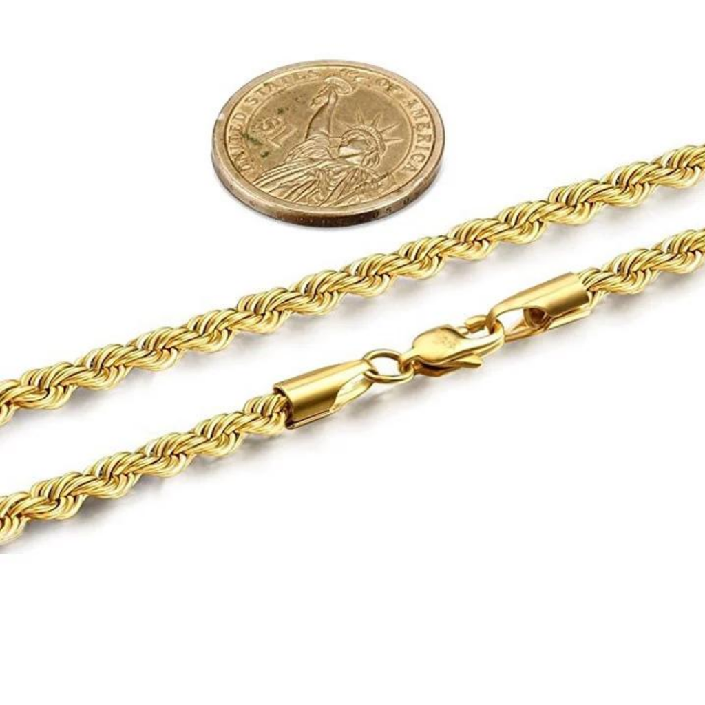 18K Gold Vermeil Rope Chain Necklace