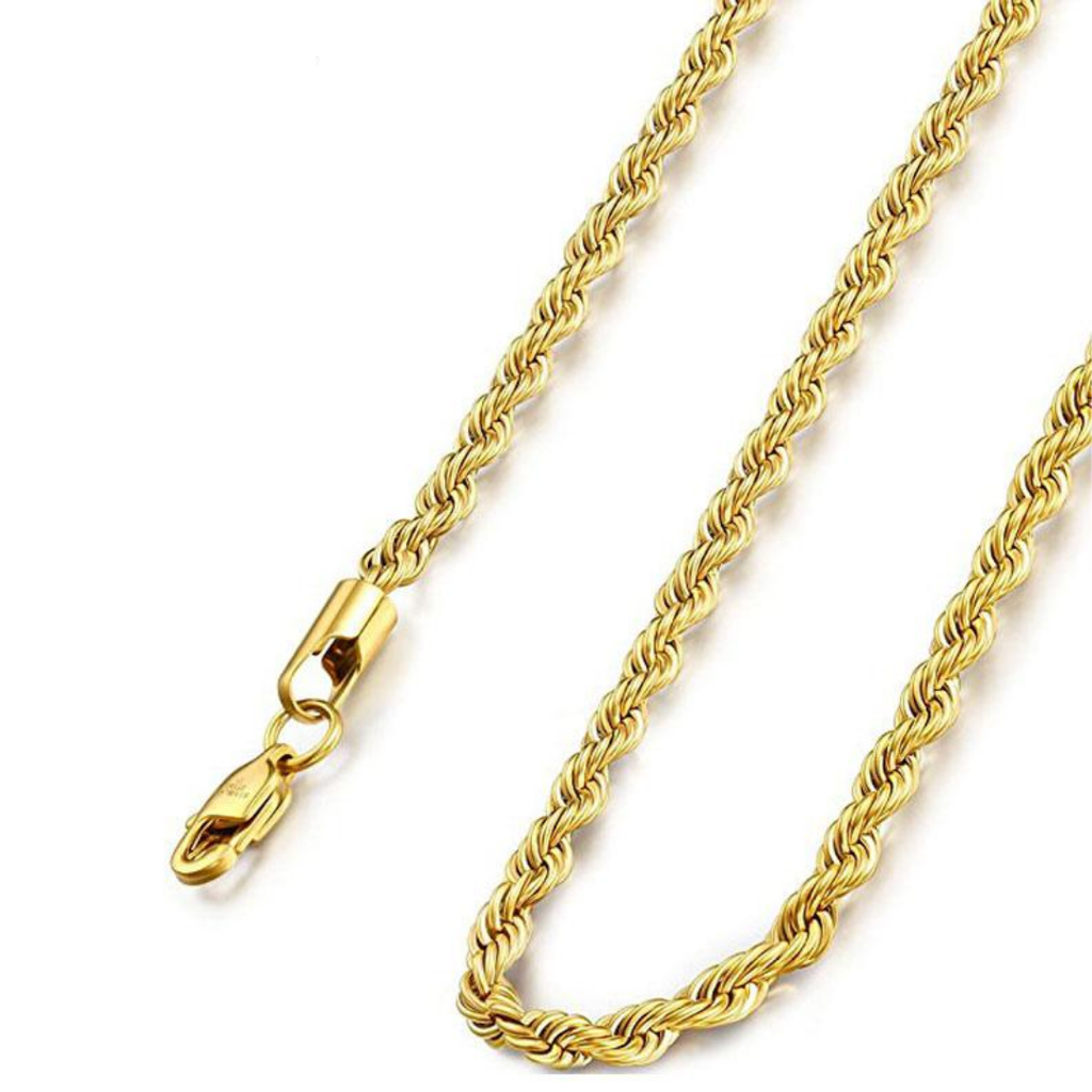 18K Gold Vermeil Rope Chain Necklace