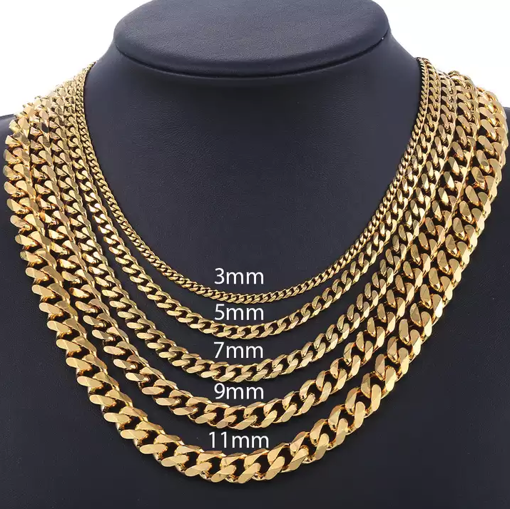 Stainless Steel Gold, Silver, Cuban Link
