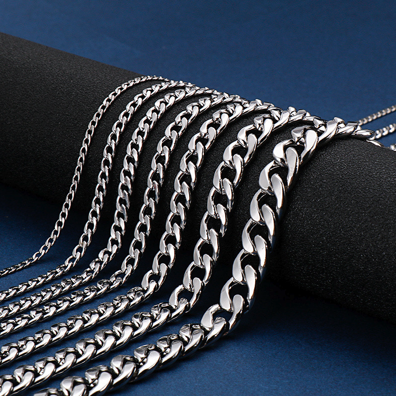 Stainless Steel Gold, Silver, Cuban Link