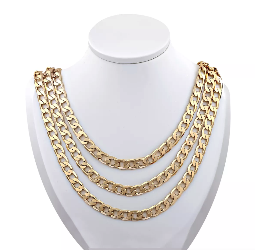 Stainless Steel Gold, Silver, Cuban Link