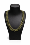 Iced Black Cuban Link Chain-Black  CZ Statement Necklace