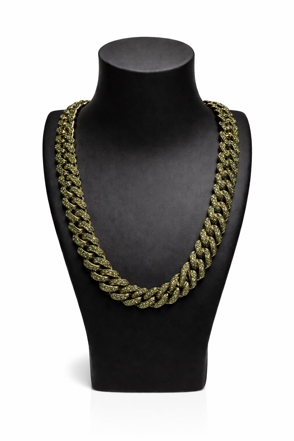 Iced Black Cuban Link Chain-Black  CZ Statement Necklace