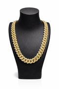 Iced Cuban Link Gold Tone CZ Statement Necklace