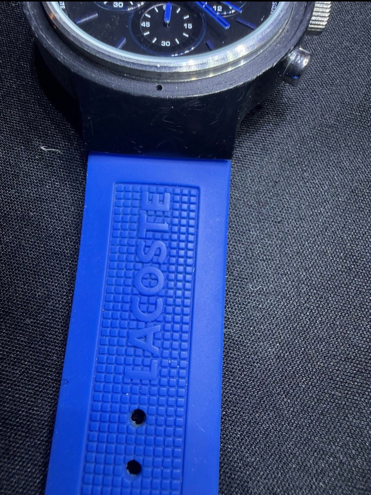 Lacoste Blue Silicone Chronograph Watch – Men’s – New Crystal
