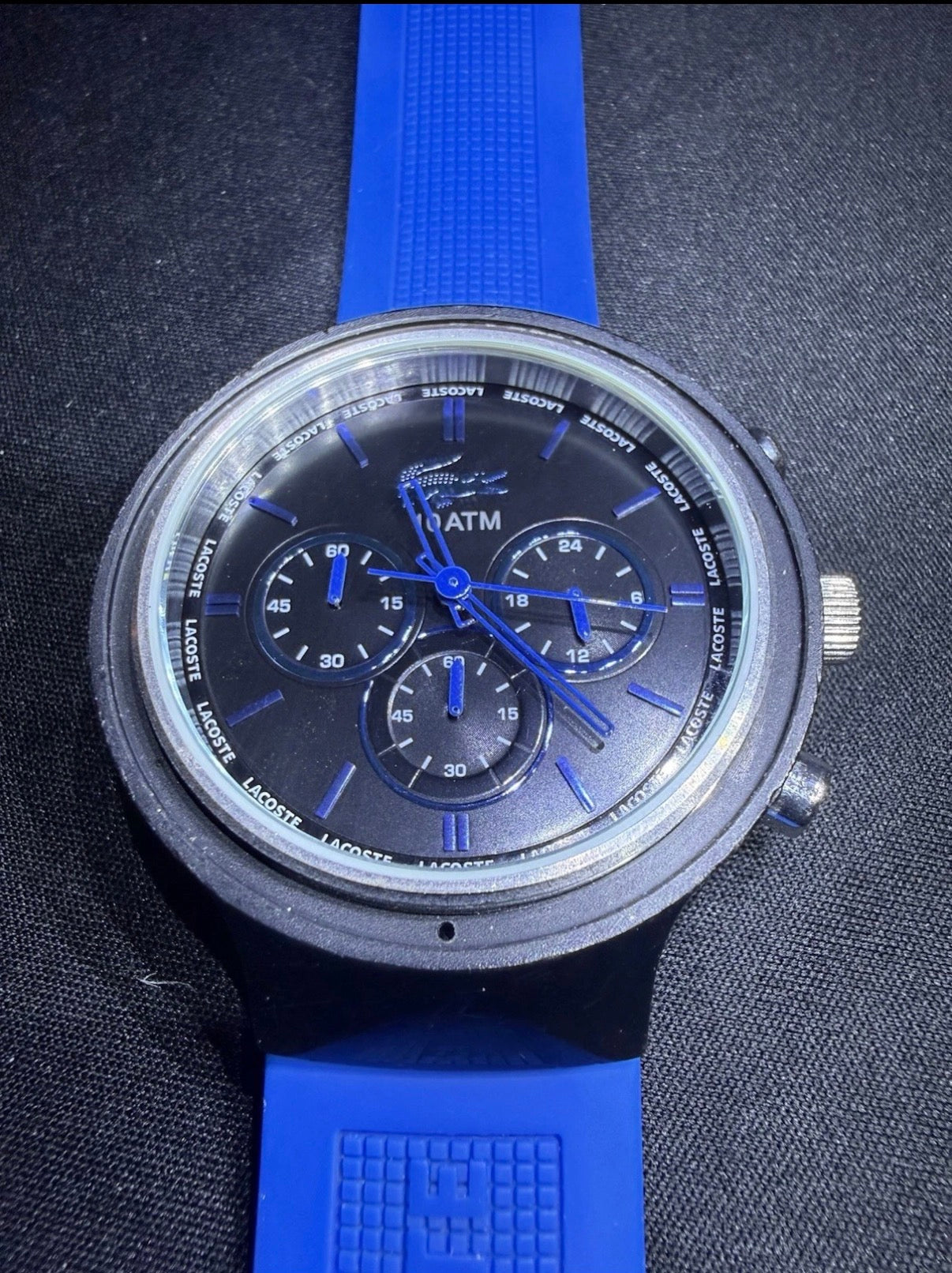 Lacoste Blue Silicone Chronograph Watch – Men’s – New Crystal
