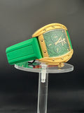 Coossa Original Green & Gold Statement Watch – Square Case | New w/ Box