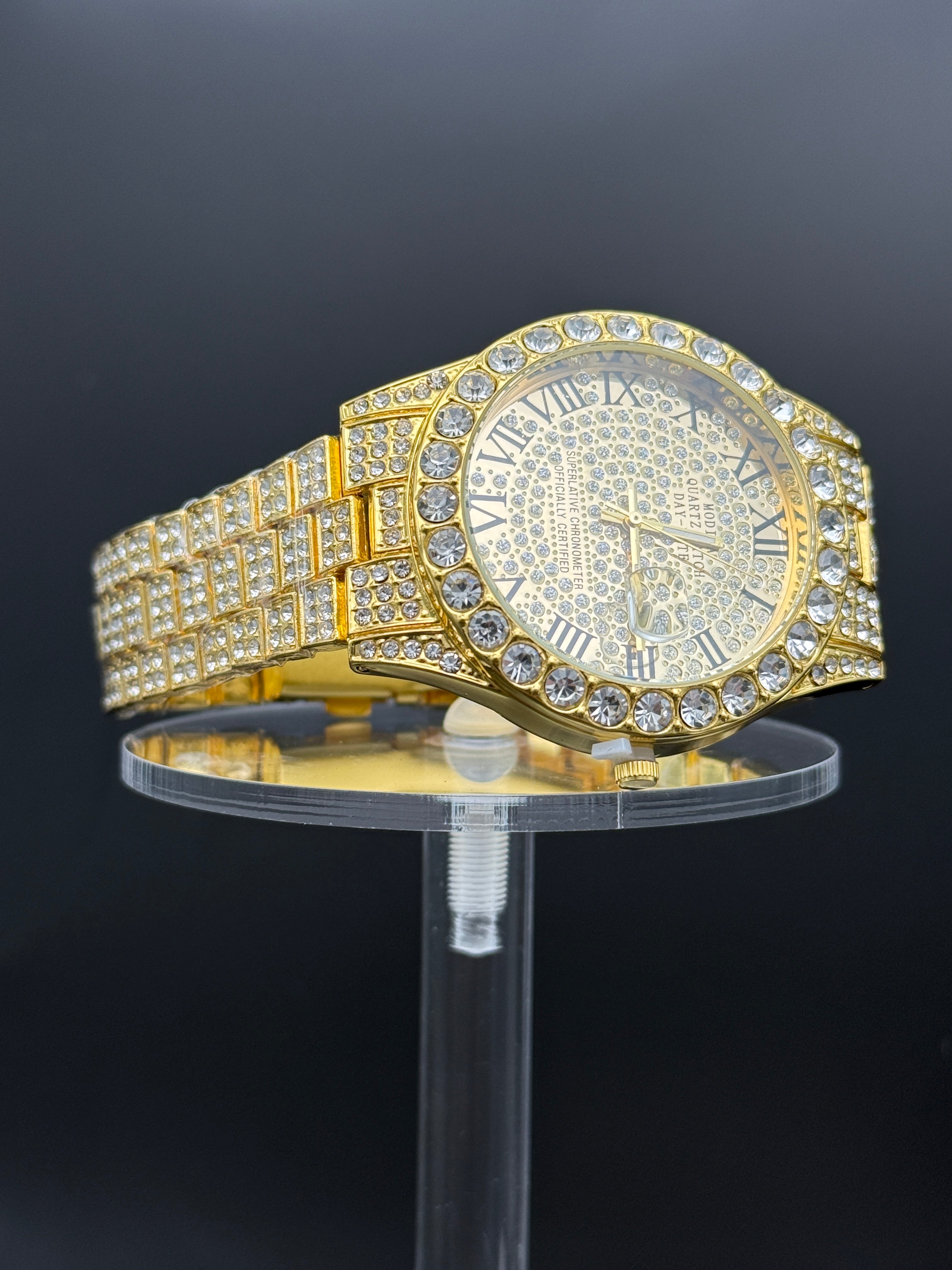 Iced Watch-Gold on Gold
