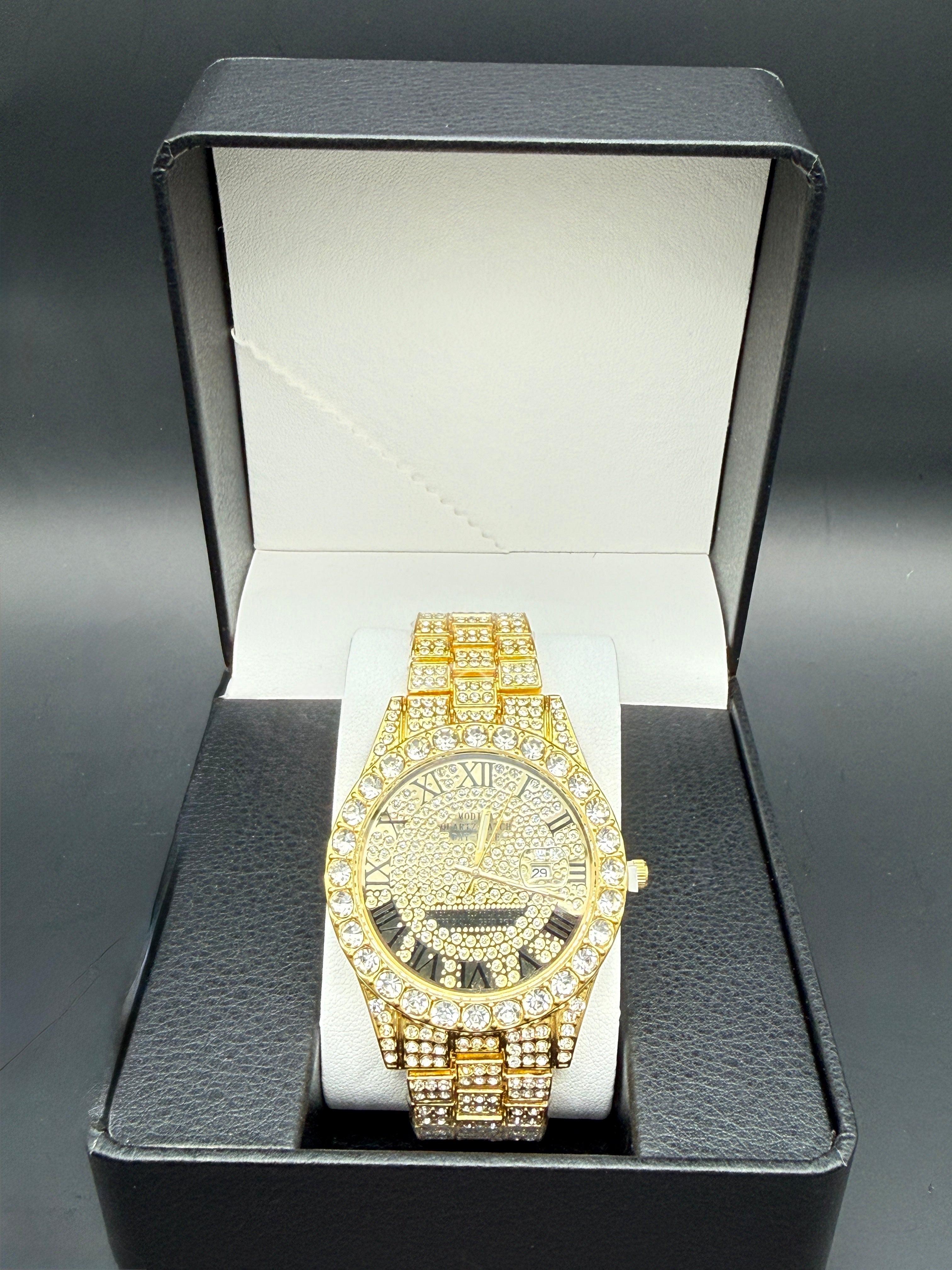 Iced Watch-Gold on Gold