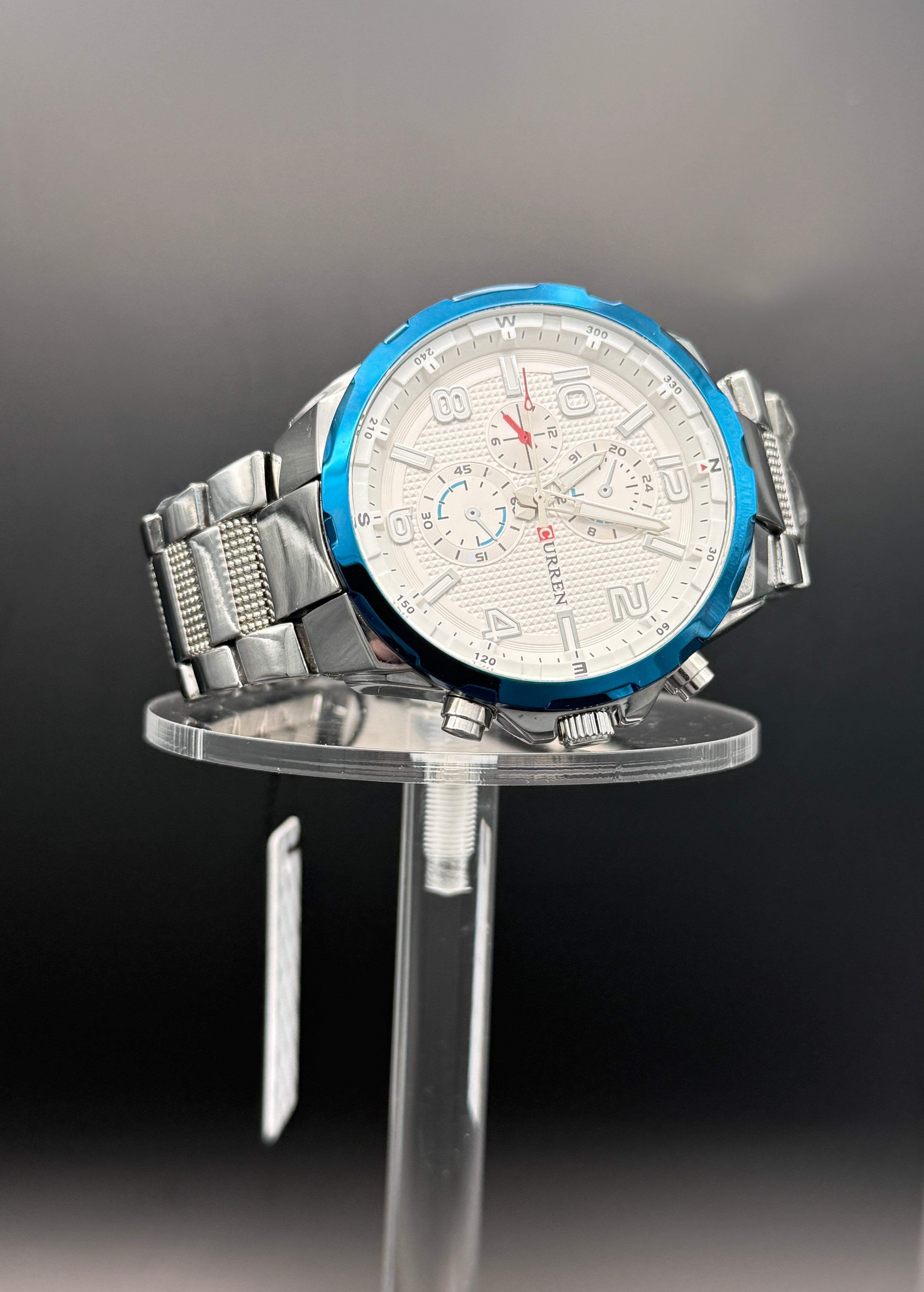 Curren Blue Bezel Chronograph Style Watch