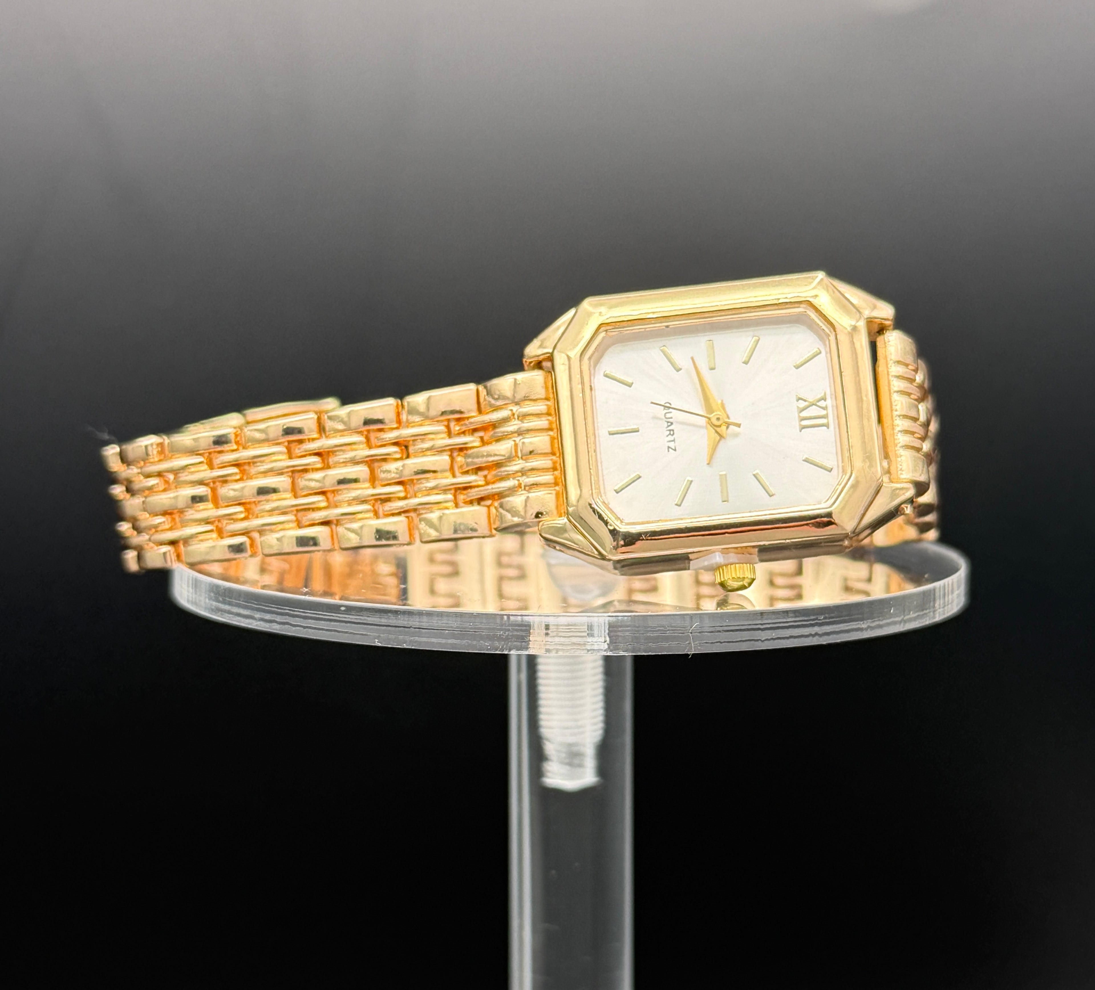 Elegant Rectangle Ladies Watch.  Pink or White Dial Available