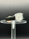 Vintage Timex Hand-Wind Watch White Dial w/ Black Leather Strap