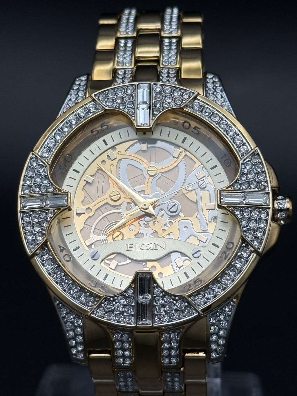 Elgin Crystal Skeleton Watch