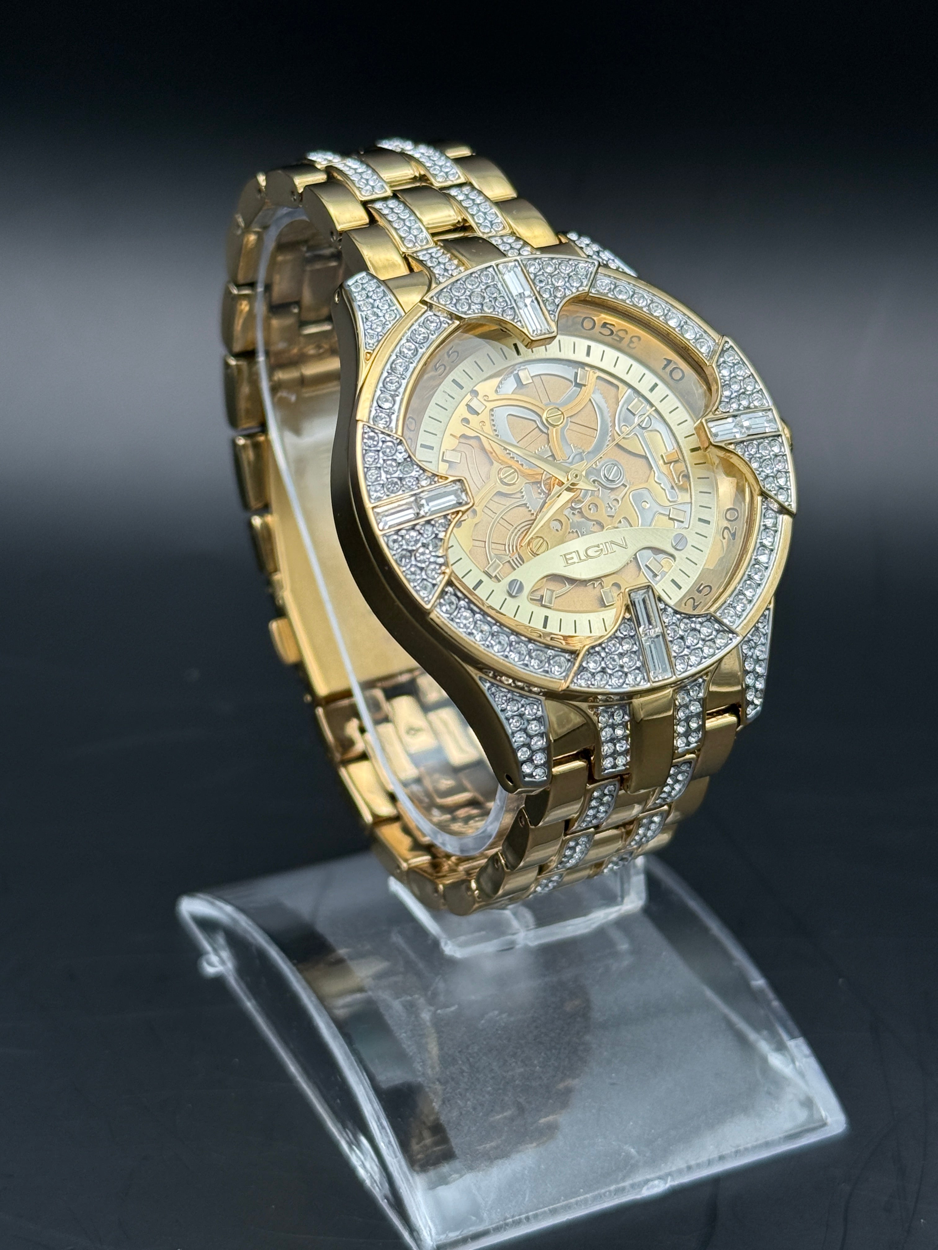 Elgin Crystal Skeleton Watch