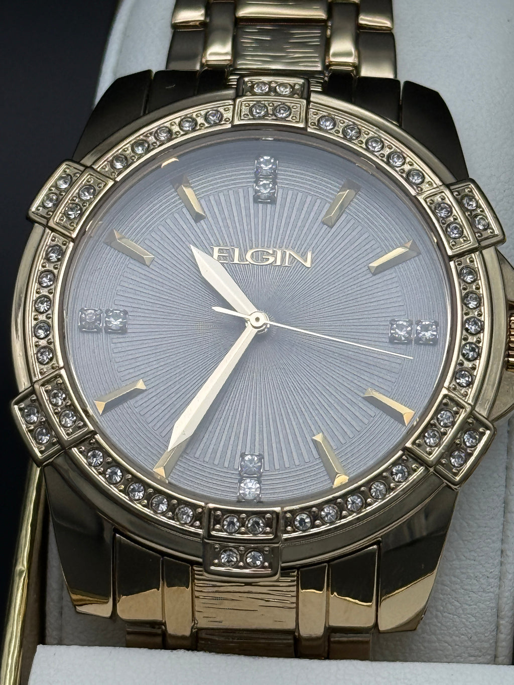 Elgin Gold-Tone Watch & Bracelet Set
