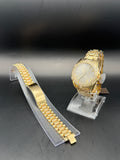Elgin Gold-Tone Watch & Bracelet Set