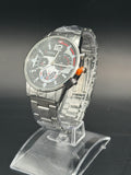 Geneva Men's Fashion Multi-Dial Quartz Watch Black And Red