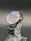 Geneva Men's Fashion Multi-Dial Quartz Watch Blue And Gold