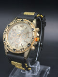 Geneva Gold-Tone Sport Fashion Watch –  Decorative Multi-Dial Design