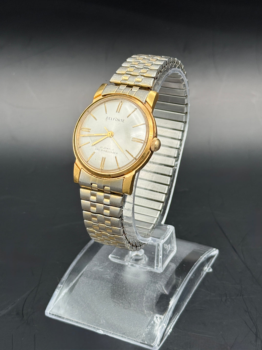 Vintage Belforte 21 Jewel Mechanical Watch – Gold Tone Dress Watch