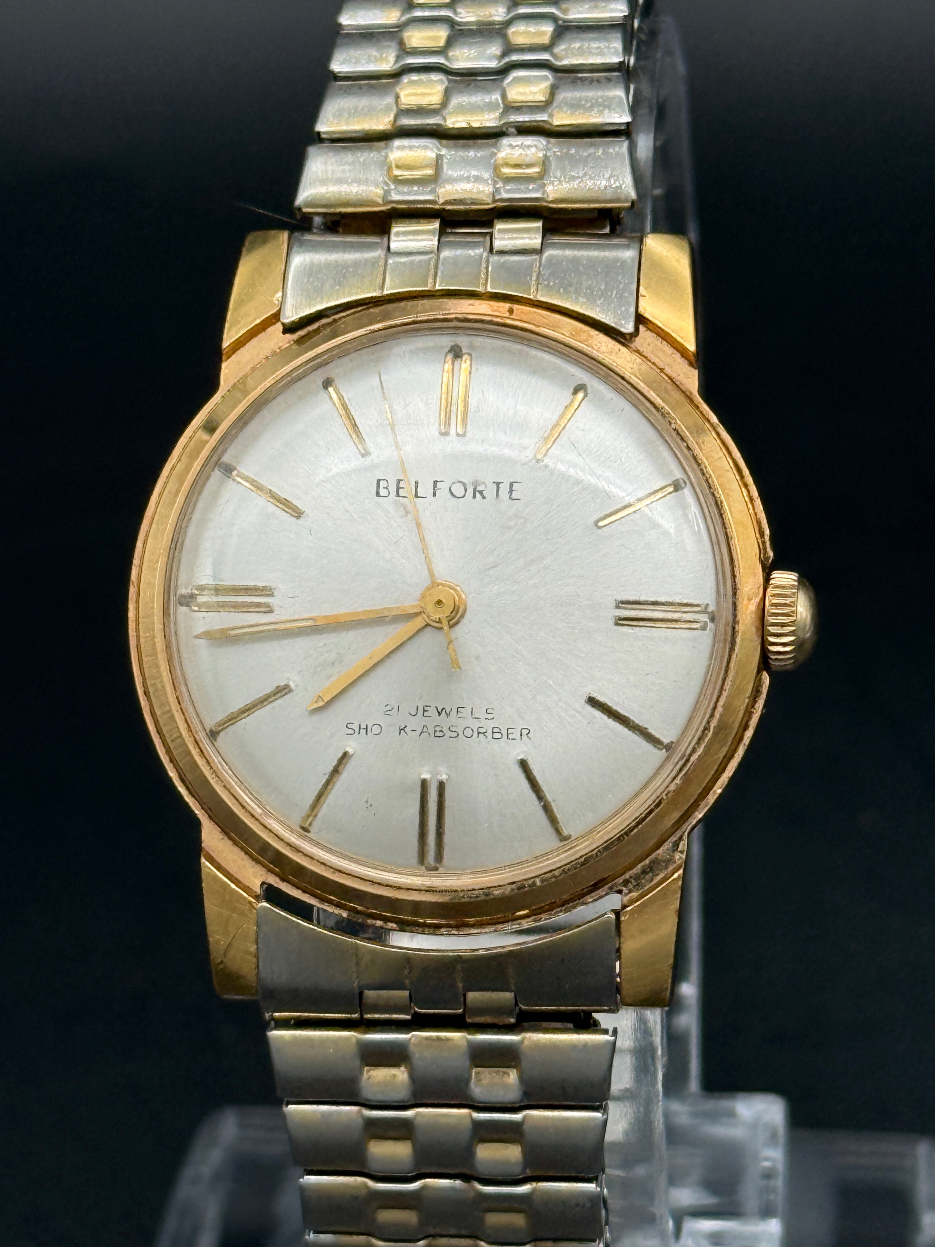 Vintage Belforte 21 Jewel Mechanical Watch – Gold Tone Dress Watch