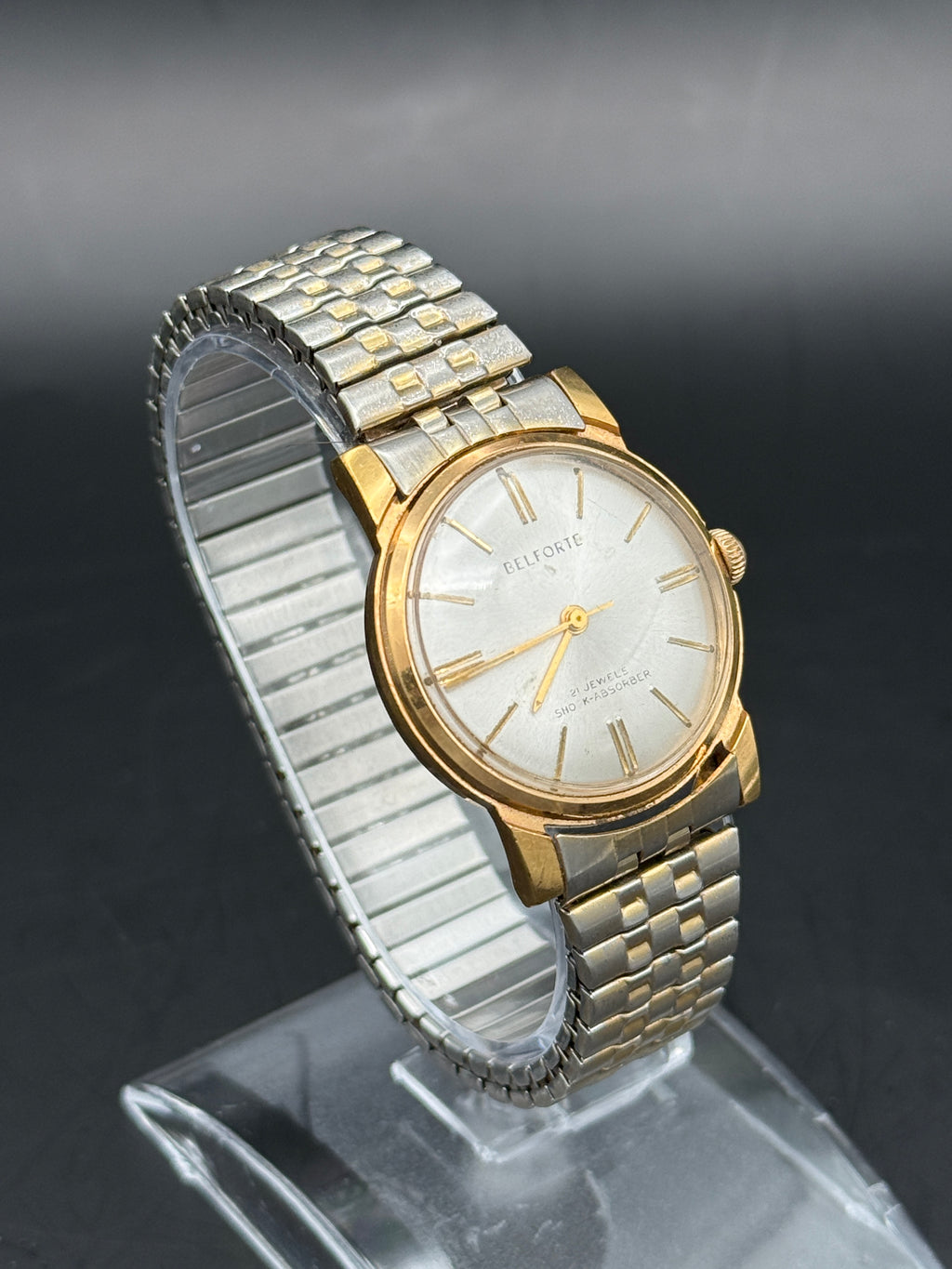 Vintage Belforte 21 Jewel Mechanical Watch – Gold Tone Dress Watch
