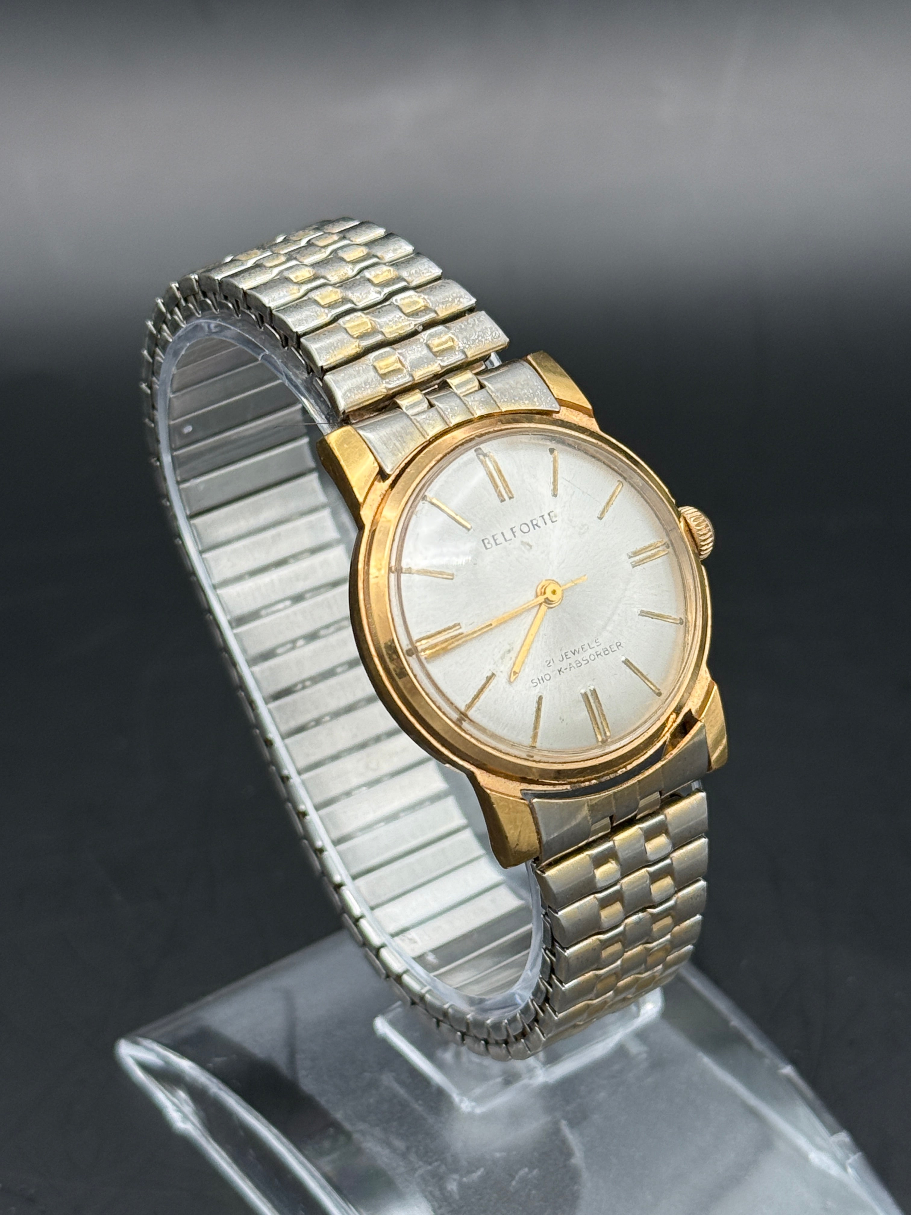 Vintage Belforte 21 Jewel Mechanical Watch – Gold Tone Dress Watch