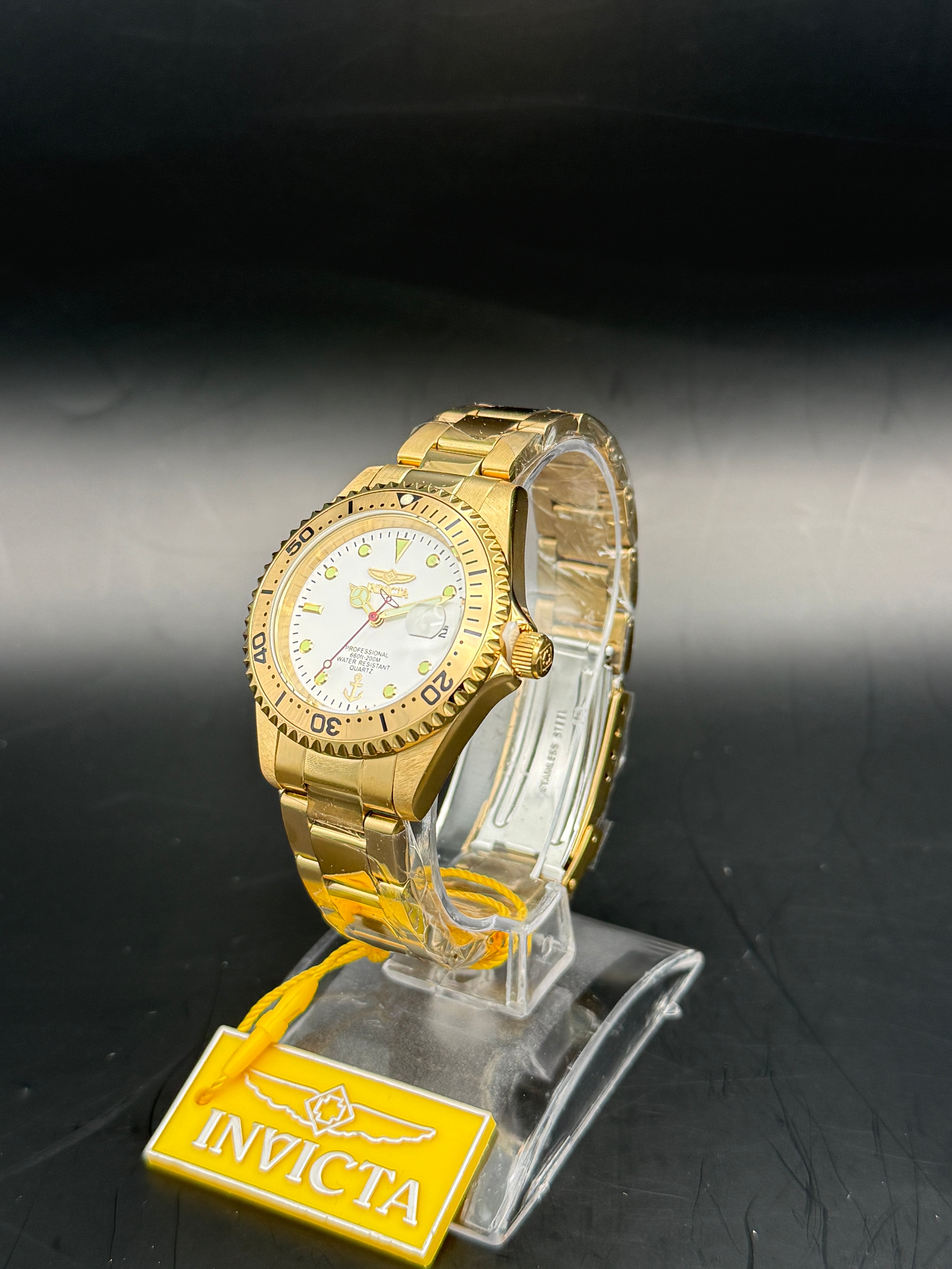 Invicta Ocean Voyage 50141 Gold Tone Diver Watch – White Dial | 200M Water Resistant