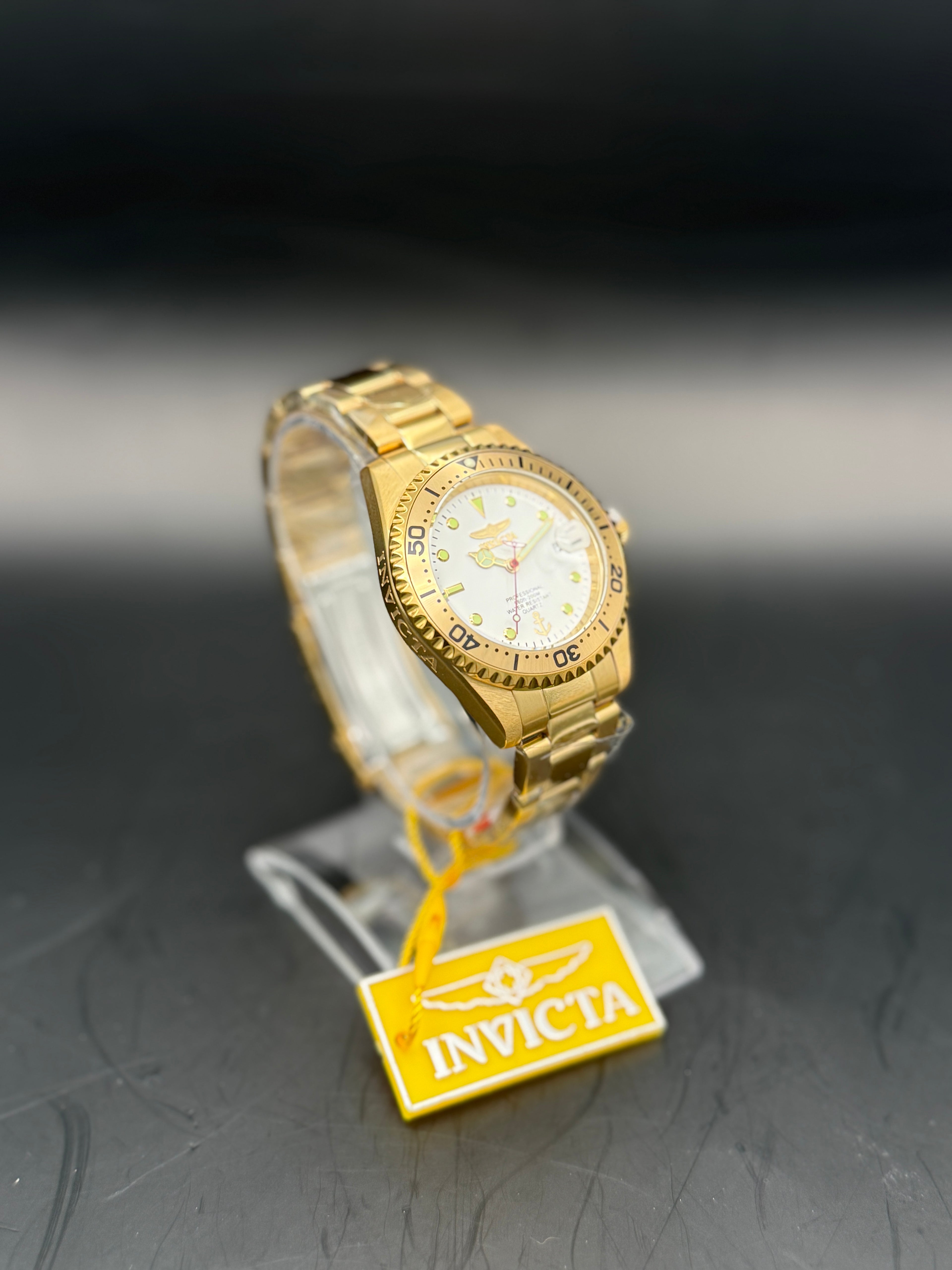 Invicta Ocean Voyage 50141 Gold Tone Diver Watch – White Dial | 200M Water Resistant