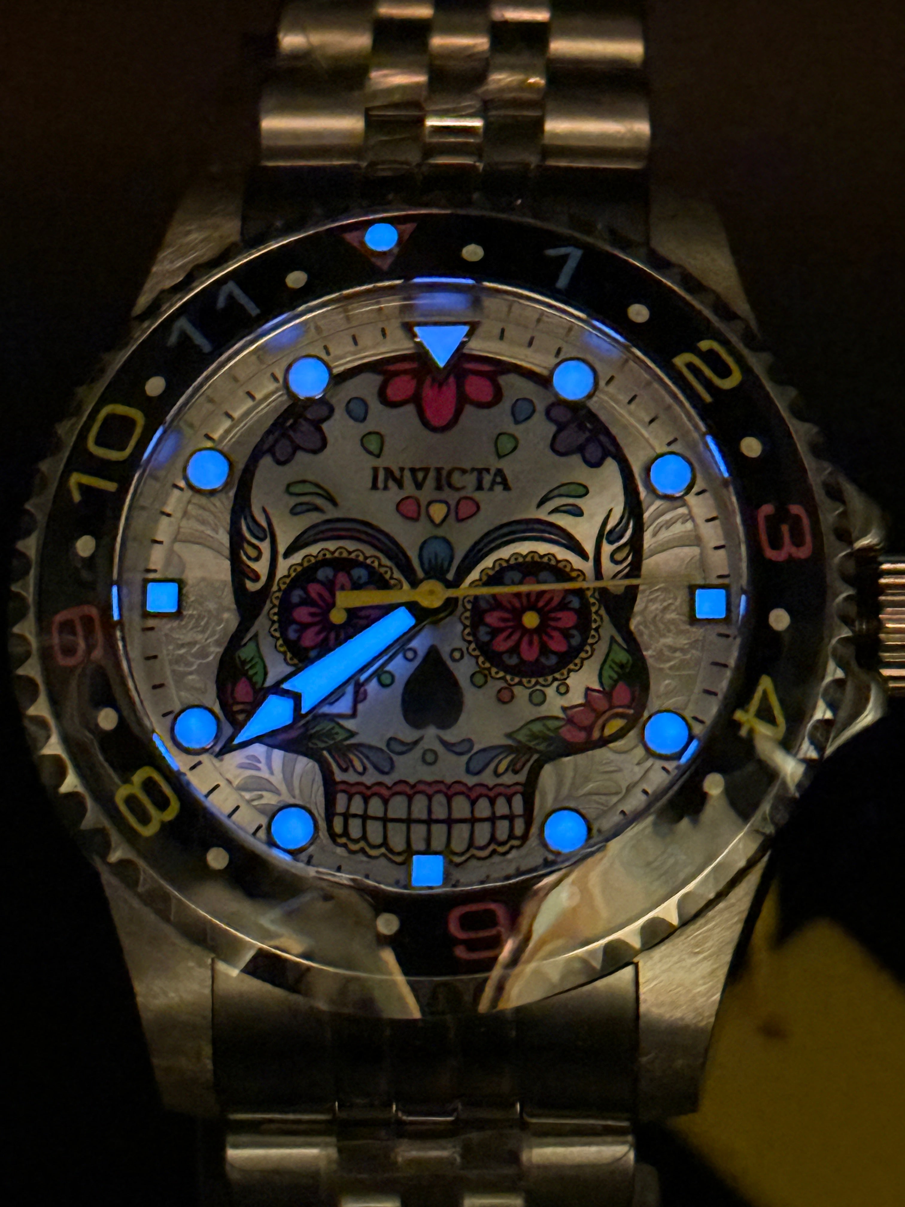 Invicta 36858 Sugar Skull Limited Edition Quartz Watch Stainless Steel