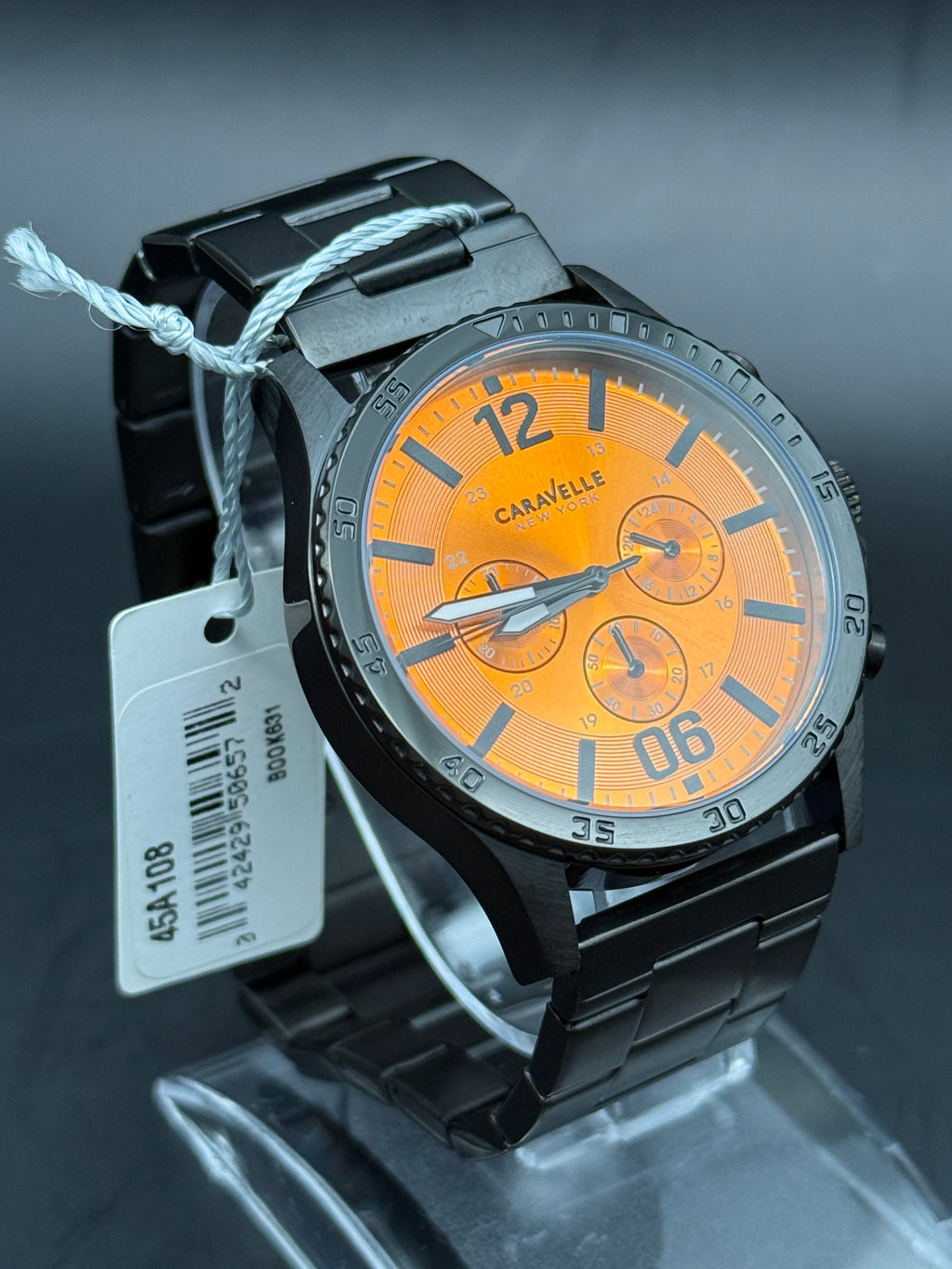Caravelle New York 45A108 – Orange Dial Chronograph Watch