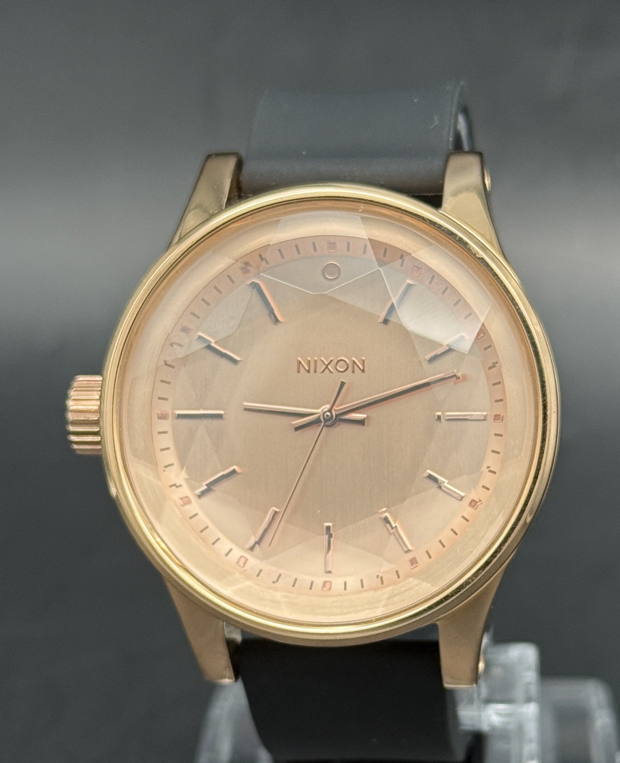 Nixon The Facet Rose Gold Watch Black Silicone Strap + Extra Bracelet