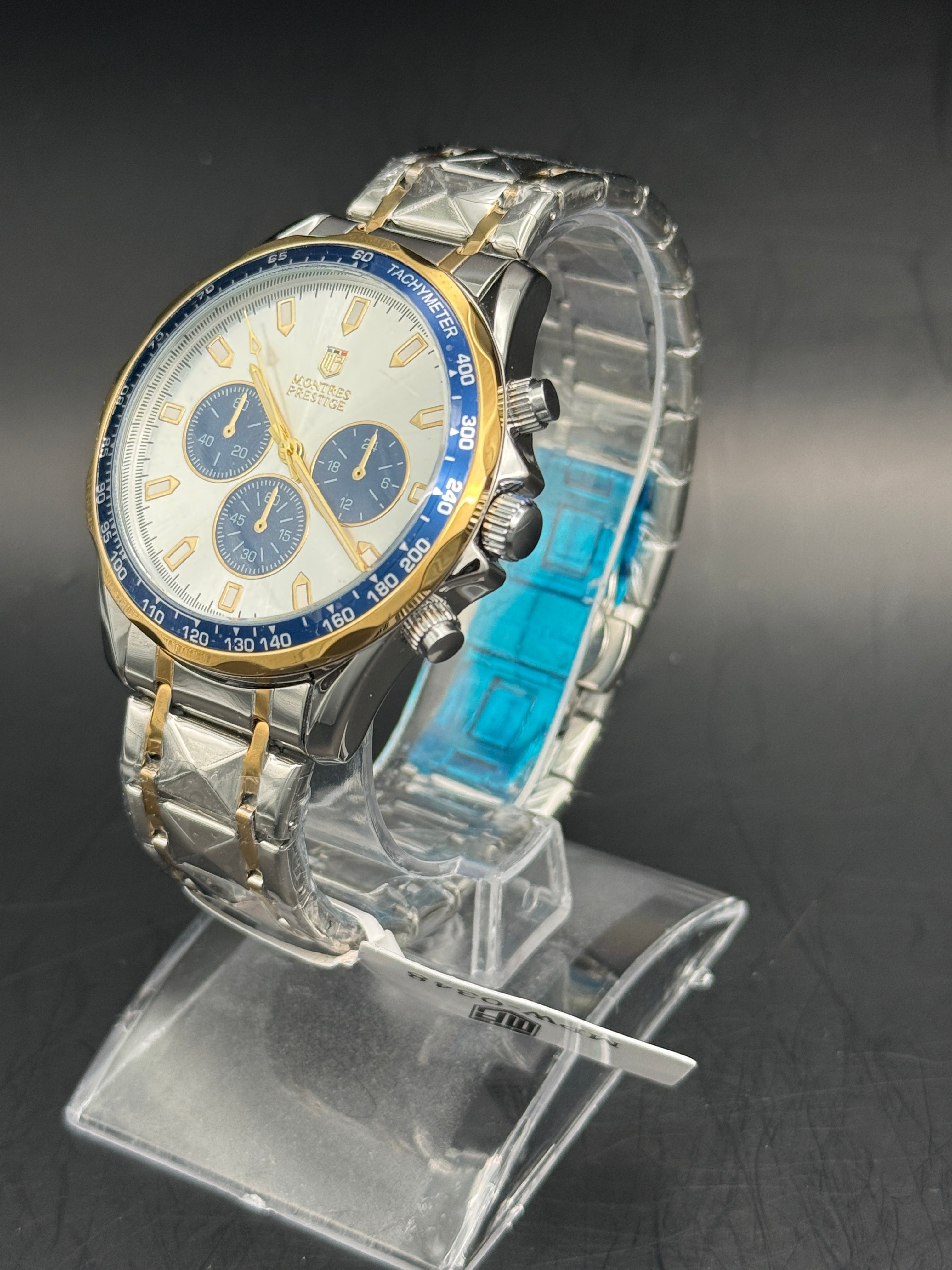 Montres Prestige MPW-0348 Men's | Blue & Gold Accents