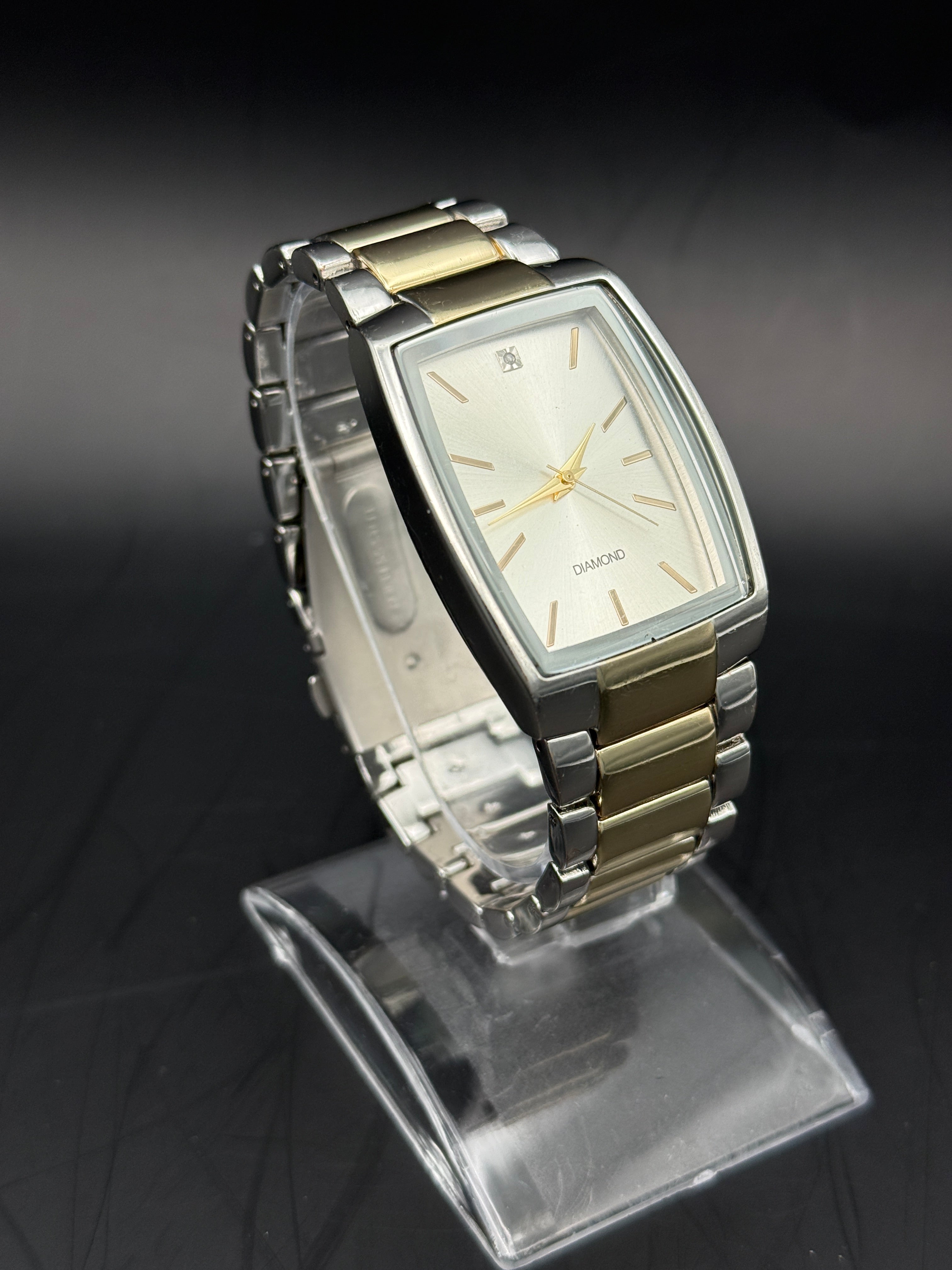 Two-Tone Diamond Accent Rectangular Case
