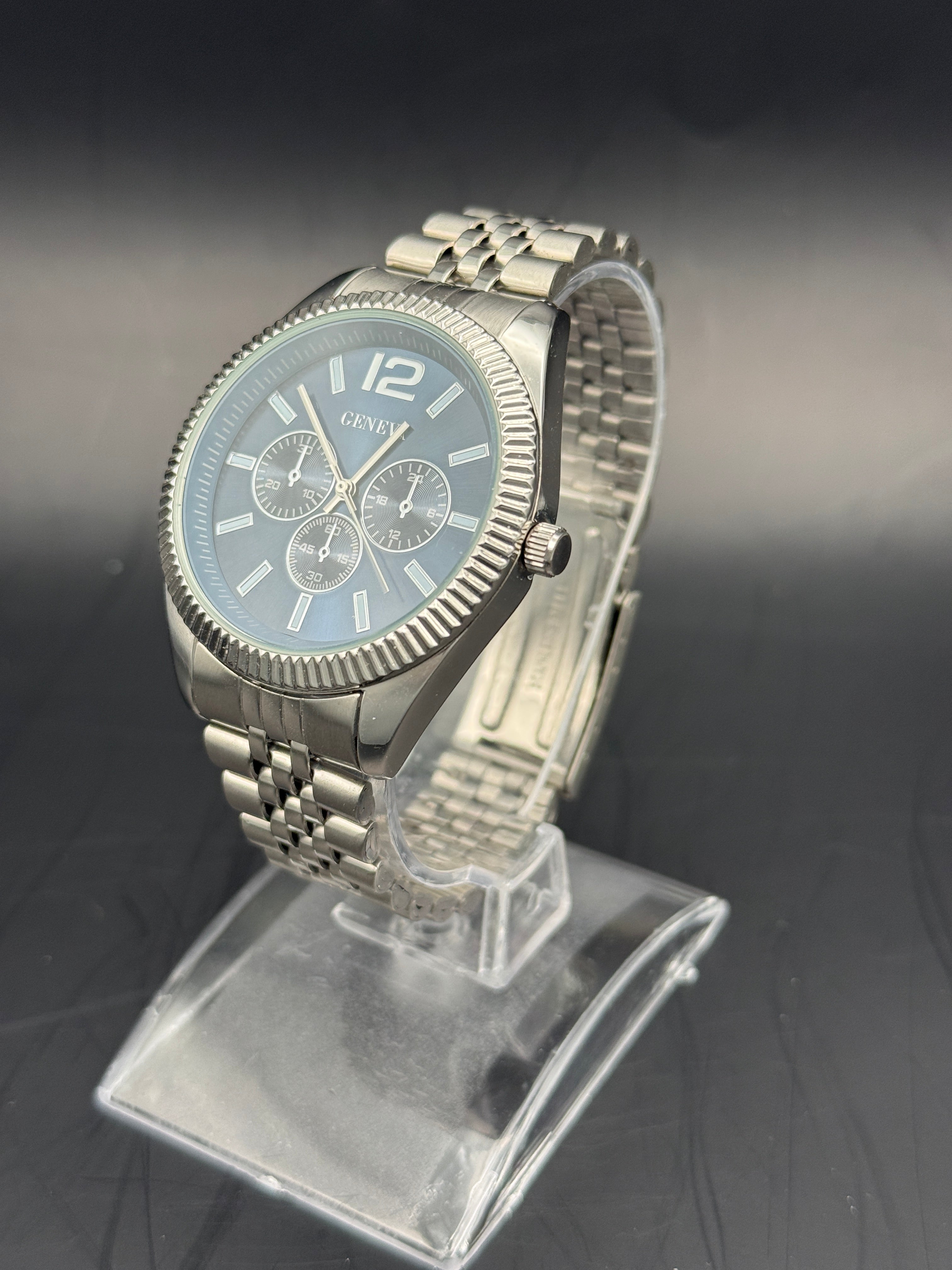 Geneva Blue Dial Men's Quartz Watch
