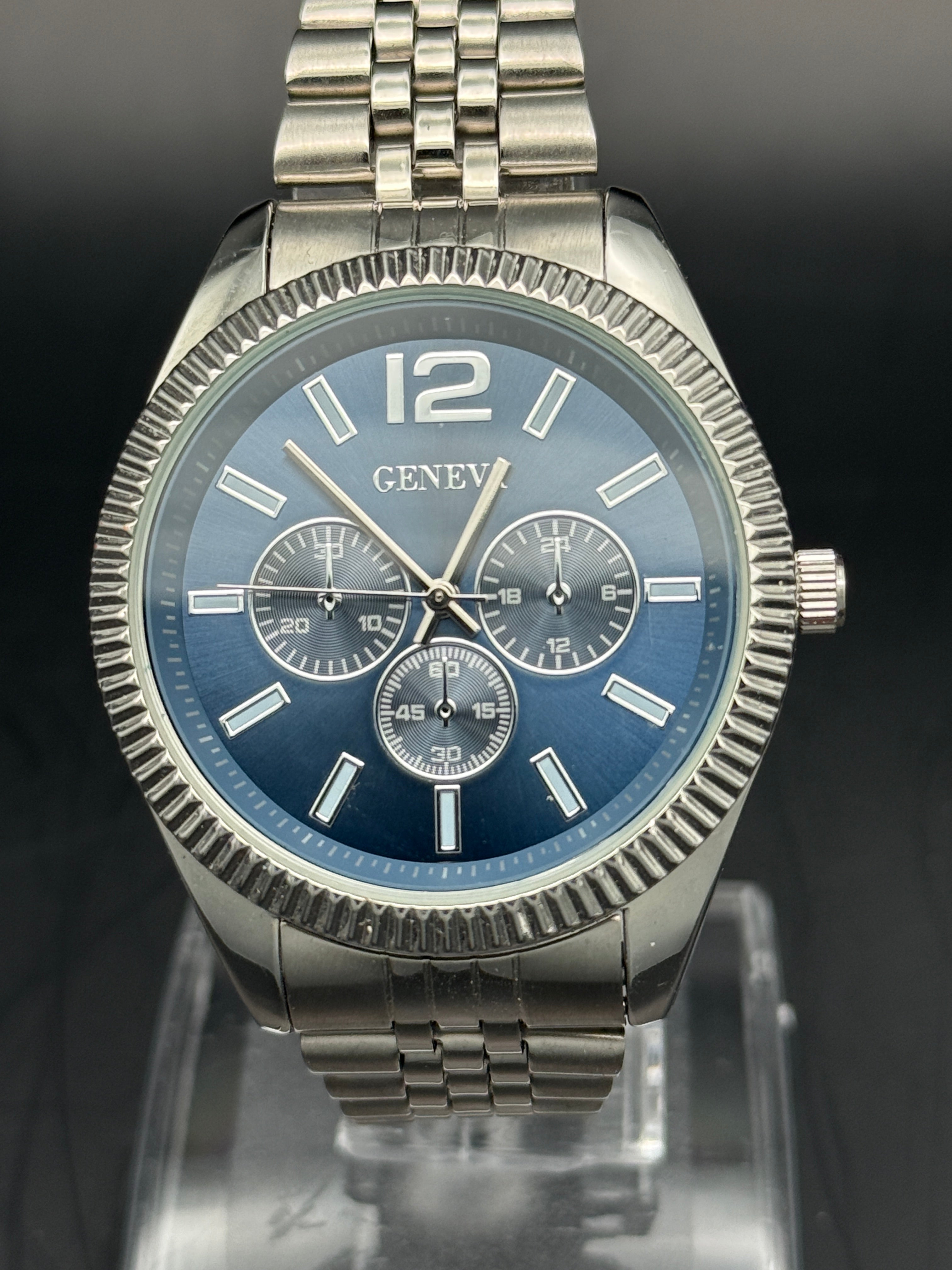 Geneva Blue Dial Men's Quartz Watch