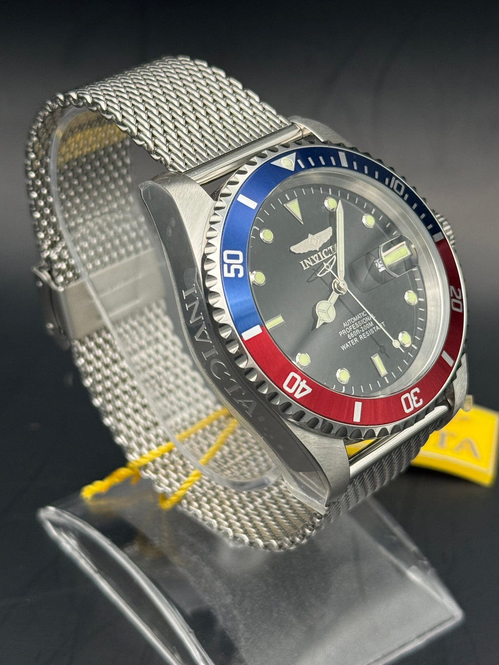 Invicta Grand Diver Automatic 47965 | Pepsi Bezel | Milanese Mesh Bracelet