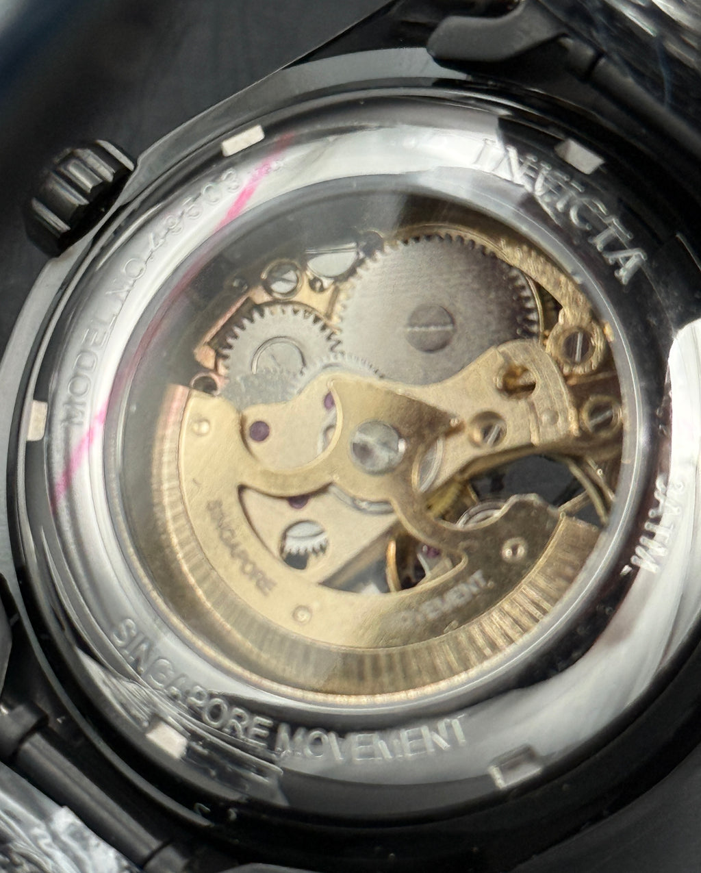 Invicta Objet D'Art 49503 Automatic Skeleton Watch – Black & Rose Gold
