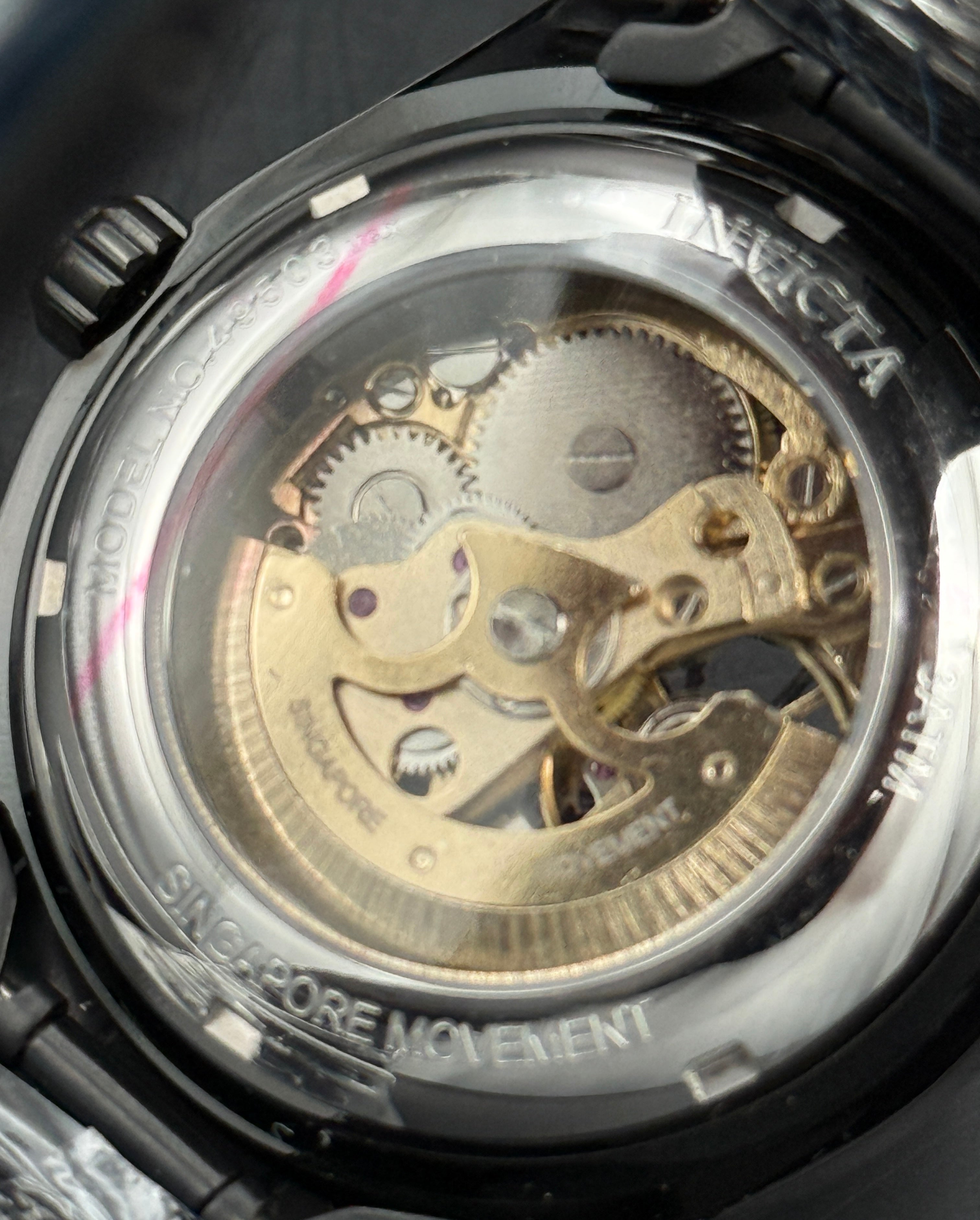Invicta Objet D'Art 49503 Automatic Skeleton Watch – Black & Rose Gold