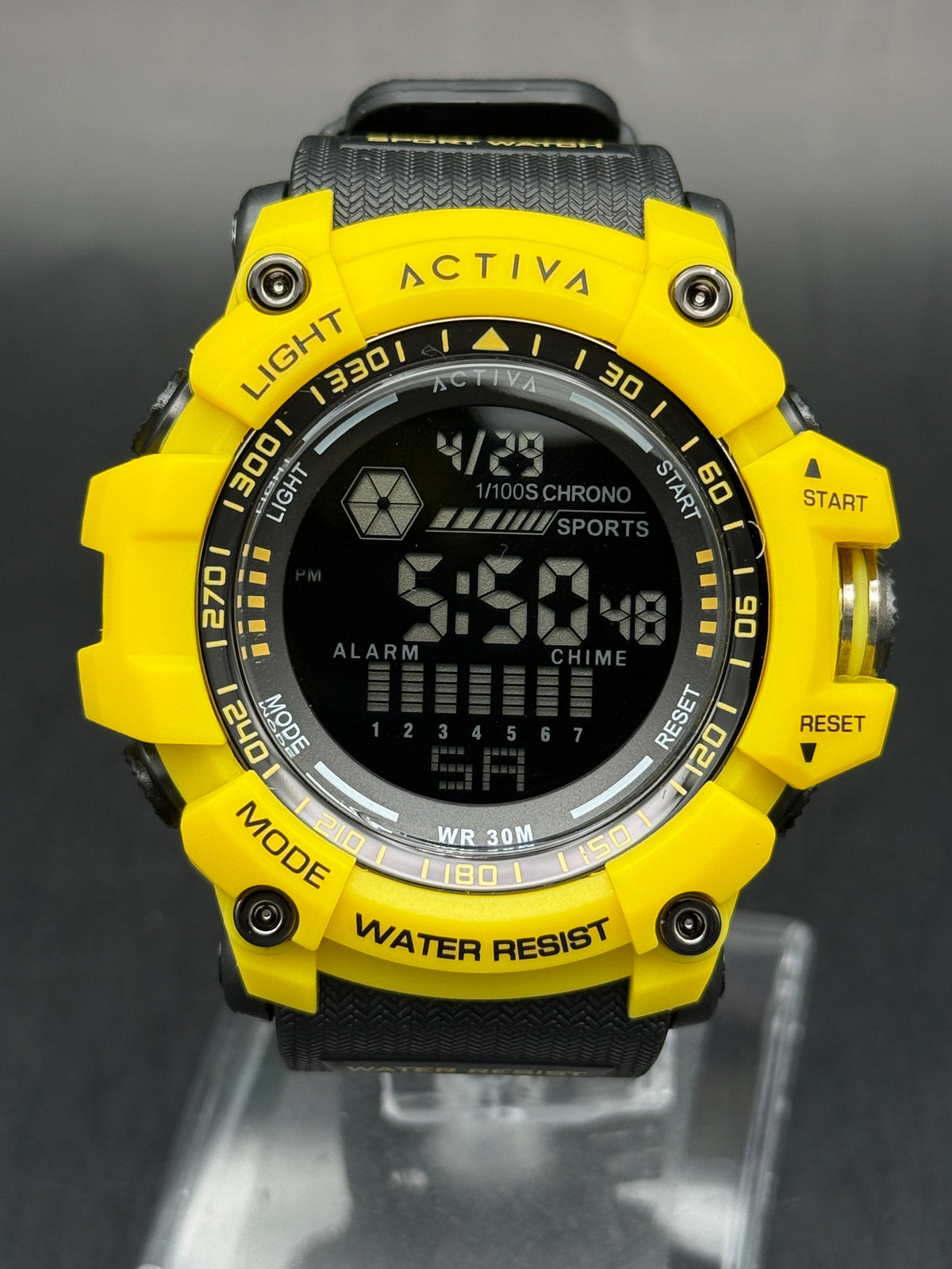 Activa Digital Sport Watch  – Yellow & Black