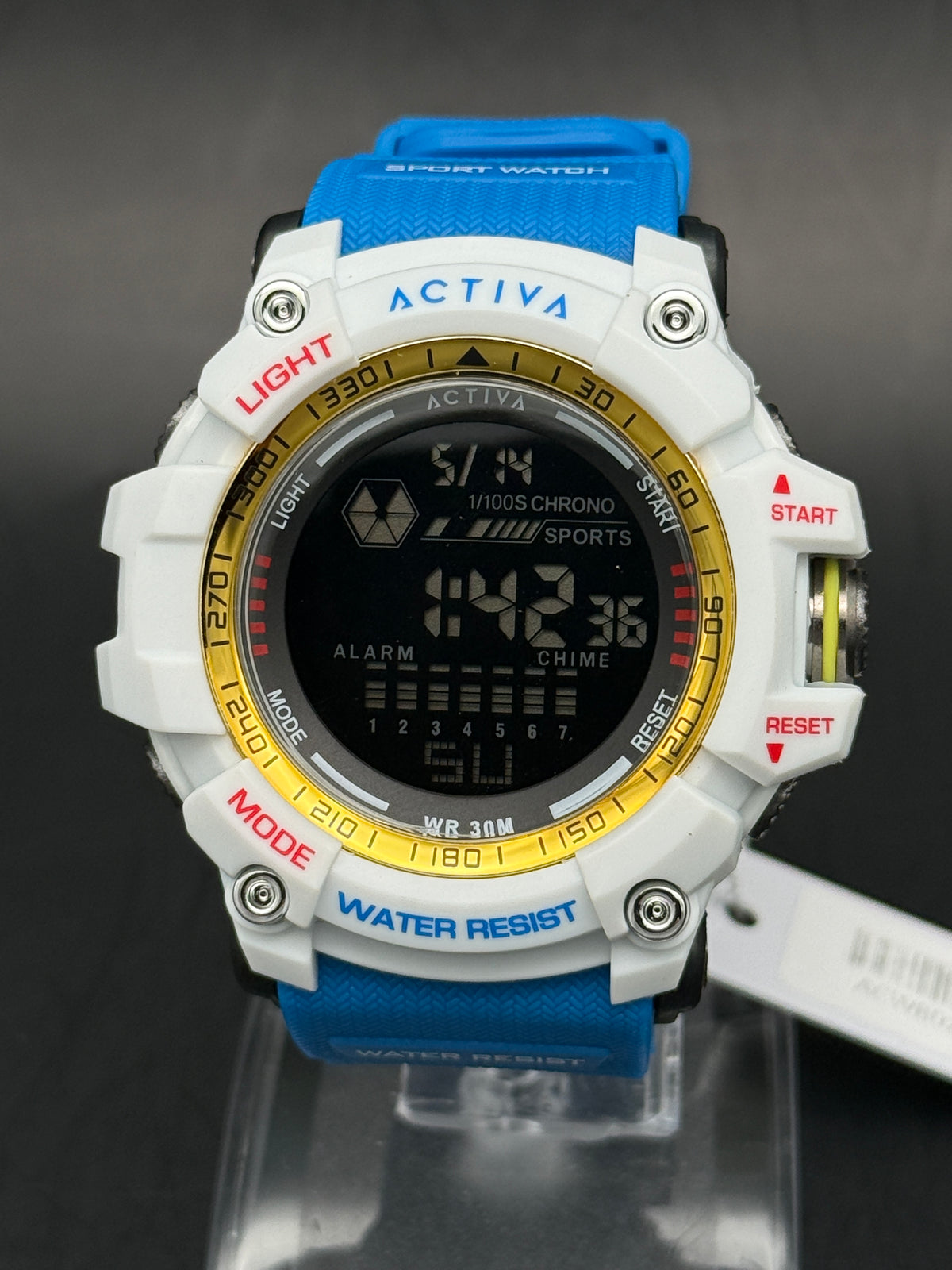 Activa ACW8020-009 Digital Sport Watch – Blue, White & Gold
