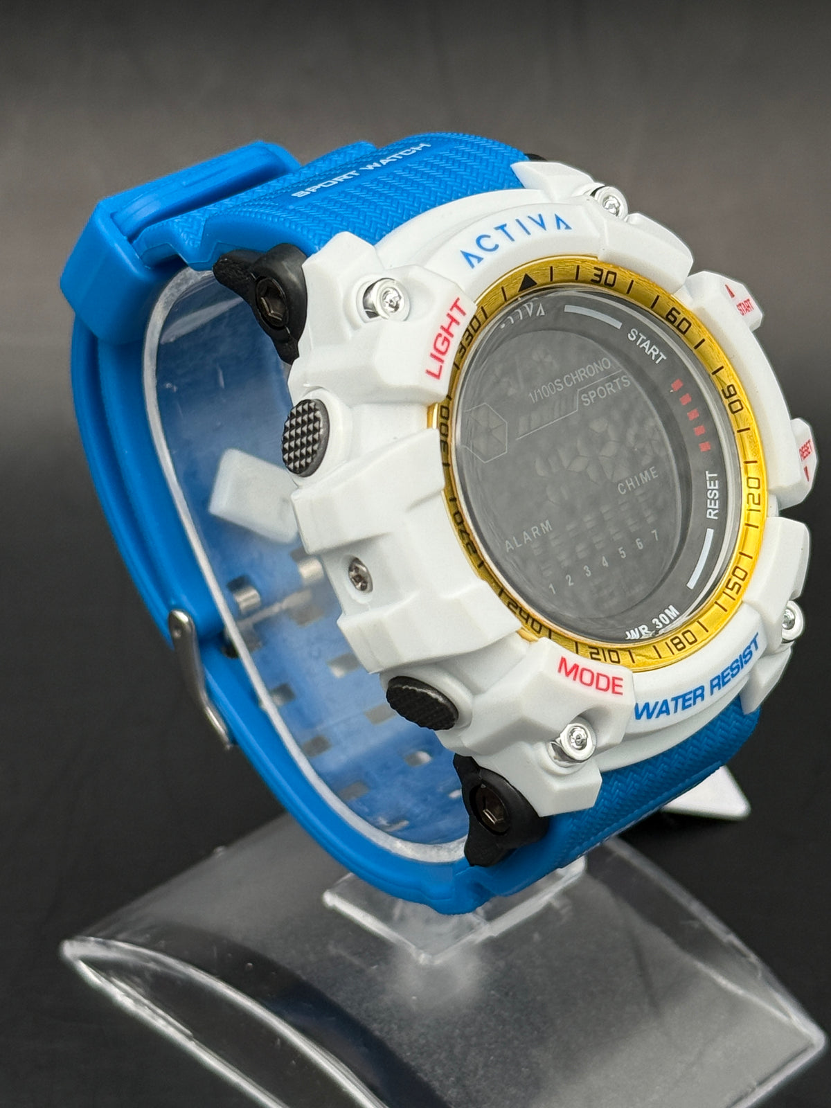 Activa ACW8020-009 Digital Sport Watch – Blue, White & Gold