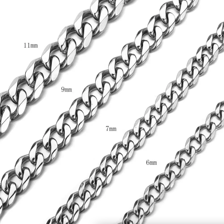 Stainless Steel Gold, Silver, Cuban Link