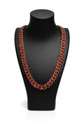 Iced Red Cuban Link Chain – Black & Ruby CZ Statement Necklace