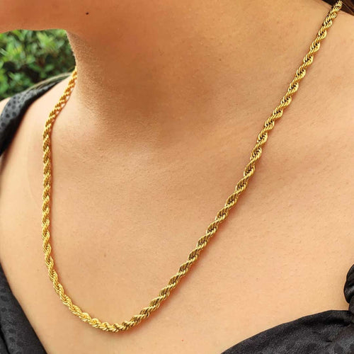 18K Gold Vermeil Rope Chain Necklace