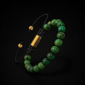Dark Jade Beaded Bracelet – 8MM Natural Stone | Adjustable Fit